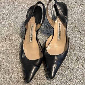 Manolo Blahnik Classic Black Slingback Heels